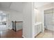 Bathroom with single vanity and mirror, plus a shower-tub combination at 15515 Laverack Ln, Davidson, NC 28036