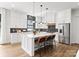 Modern kitchen with a large island, stainless steel appliances, and stylish backsplash at 1626 Burtonwood Cir, Charlotte, NC 28212