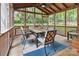 Inviting screened porch with outdoor dining set, ceiling fan, and backyard views at 1821 Bonnie Ln, Charlotte, NC 28213