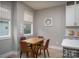 Cozy dining area features a wooden table, four chairs, natural light, and modern decor at 2011 Hamorton Pl, Charlotte, NC 28205