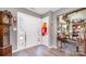 Welcoming entryway with stained-glass windows in the front door and hardwood floors at 220 Otman Ct, Rock Hill, SC 29732