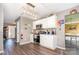 Functional kitchen area offering stainless steel appliances, modern lighting and hardwood floors at 220 Otman Ct, Rock Hill, SC 29732