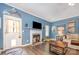 Comfortable living room with a fireplace and hardwood floors at 220 Otman Ct, Rock Hill, SC 29732