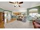 Living room featuring hardwood floors, an open floor plan, and a view of the kitchen at 2213 Hartwell Ln # 84, Indian Land, SC 29707
