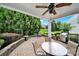 Covered patio with a ceiling fan, outdoor furniture, a grill, and surrounding landscaping at 2213 Hartwell Ln # 84, Indian Land, SC 29707