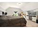Upstairs bedroom with modern gray walls and carpet flooring at 238 N Depot St, Albemarle, NC 28001