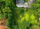 An aerial view highlighting a home with a large yard, mature trees, and a serene, private setting at 310 S Spencer Ave, Spencer, NC 28159