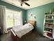 Bedroom with light teal walls, light carpet, and a large window at 3110 Richards Way Dr, Rock Hill, SC 29732