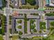 Aerial view of townhome community with surrounding streets, landscaping and convenient parking at 408 N Mcdowell St, Charlotte, NC 28204