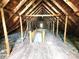 Unfinished attic space with exposed wooden beams and floorboards, offering potential for expansion at 423 N Cedar St, Lincolnton, NC 28092