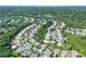 Neighborhood aerial view showing the density of the homes surrounded by lush green trees at 1211 Gold Rush Ct, Fort Mill, SC 29708