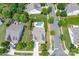 An aerial view of the house, neighborhood, patio, and in-ground pool at 1211 Gold Rush Ct, Fort Mill, SC 29708