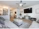 Open concept living room with an inviting decor leading to other living spaces in the home at 13422 Calloway Glen Dr, Charlotte, NC 28273