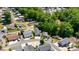 Serene neighborhood aerial view featuring homes nestled among lush green trees at 161 Badin Lake Cir, New London, NC 28127