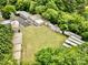 An overhead shot showcases a property with outbuildings, lush grass, and lots of potential at 1733 S Nc 16 Business Hwy, Stanley, NC 28164