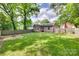 Large, lush backyard with a well-maintained lawn, privacy fence and ample space at 203 Lincoln St, Belmont, NC 28012