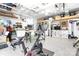 Organized garage with workout equipment, storage solutions, and well-lit workspace at 2210 Winding River Dr, Charlotte, NC 28214