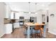 Modern kitchen with white cabinets, stainless steel appliances, and an island with barstool seating at 2210 Winding River Dr, Charlotte, NC 28214