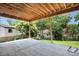 Covered patio featuring an open-air design perfect for outdoor entertaining, with a view of the backyard and neighboring houses at 4918 Buckingham Dr, Charlotte, NC 28209