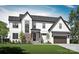 Rendering of a beautifully designed two-story home with stone accents, a covered porch, and an attached garage at 4918 Buckingham Dr, Charlotte, NC 28209
