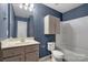 Modern bathroom featuring vanity with ample storage, toilet, and shower-tub combo at 5008 Social Cir, Fort Mill, SC 29707
