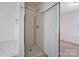 Modern tiled shower with glass door and sleek fixtures in updated bathroom with natural light at 5008 Social Cir, Fort Mill, SC 29707