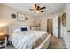 Cozy main bedroom featuring a comfortable bed, neutral decor, and an ensuite bathroom, perfect for relaxation at 1206 Craig Ave, Lancaster, SC 29720