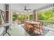 Screened porch featuring a table with seating for six, bright views, and natural light at 1801 E 8Th St, Charlotte, NC 28204