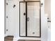 A close-up of a modern shower featuring glass enclosure and modern fixtures at 2045 13Th Ne St # 3, Hickory, NC 28601