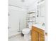 Bathroom with modern fixtures, a standing shower, and ample counter space at 3055 16Th Ne St, Hickory, NC 28601
