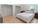 Bright bedroom features a bed with a view of a walk-in closet and wood dressers at 364 Luther Dr, Iron Station, NC 28080