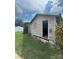 Rustic wooden shed with an open door, surrounded by greenery at 8720 Lee St, Mount Pleasant, NC 28124