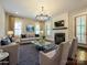 Inviting living room features stylish furniture, a fireplace, a tv, and lots of natural light at 9426 Greyson Ridge Dr, Charlotte, NC 28277