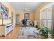 Bright office space with natural light, ceiling fan, and stylish decor, perfect for a productive work environment at 1107 Rachel Anne Dr, Belmont, NC 28012