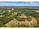 Aerial view of the neighborhood with lush greenery and a nearby lake at 1155 Rudder Cir, Salisbury, NC 28146