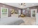 Cozy bedroom with a ceiling fan, neutral carpet, and tasteful decor at 1155 Rudder Cir, Salisbury, NC 28146