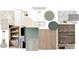 Interior design mood board featuring marble, paint colors, herringbone tile, light fixtures, and wood flooring at 1200 Andover Rd, Charlotte, NC 28211