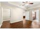 Bedroom with hardwood floors, adjacent rooms and a closet at 207 Crystal Springs Ln, Shelby, NC 28150