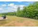 A large, grassy backyard with a privacy fence and lush trees around the perimeter at 2340 Lanza Dr, Charlotte, NC 28215