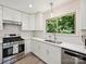 Stylish kitchen with stainless steel appliances, and white cabinets at 3531 Bon Rea Dr, Charlotte, NC 28226