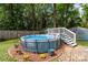 Backyard pool surrounded by lush greenery at 716 Mooresville Rd, Salisbury, NC 28144