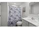 Bright bathroom featuring modern fixtures and a stylish shower curtain at 718 Dillon Way # 38, Fort Mill, SC 29715
