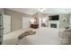 Tranquil main bedroom featuring a fireplace and vaulted ceilings for a cozy ambiance at 9920 White Cascade Dr, Charlotte, NC 28269