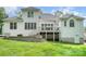 Exterior view of home's backyard featuring patio, fire pit, deck and manicured lawn at 10874 Rise Ln, Fort Mill, SC 29707