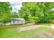 A spacious backyard featuring a wooden deck and ample green space at 110 Eighth St, York, SC 29745