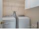 Well-equipped laundry room featuring a washer, dryer, shelving, and cabinet at 159 Pitts School Nw Rd, Concord, NC 28027