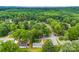 Aerial view of a neighborhood with mature trees lining the lush green lawns at 1606 Northwoods Dr, Kings Mountain, NC 28086