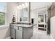 Bathroom with granite countertop and marble floors at 4189 Island Fox Ln, Denver, NC 28037