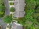 Aerial view of townhome rooftops surrounded by lush greenery at 4557 Panther Pl, Charlotte, NC 28269