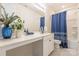 Well-lit bathroom with double vanity and modern fixtures at 5130 Watersail Way, Clover, SC 29710